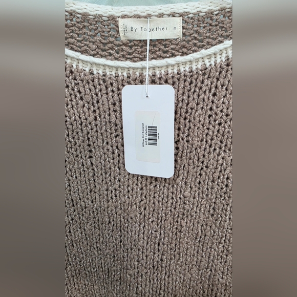 Cozy Knit Sweater in Mocha and Cream - Picture 6 of 7